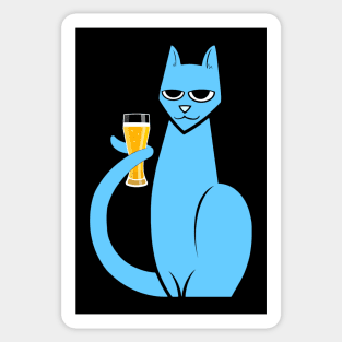 Cat with Beer Sticker
